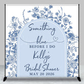 Lofaris Blue White Porcelain Custom Name Bridal Shower Backdrop